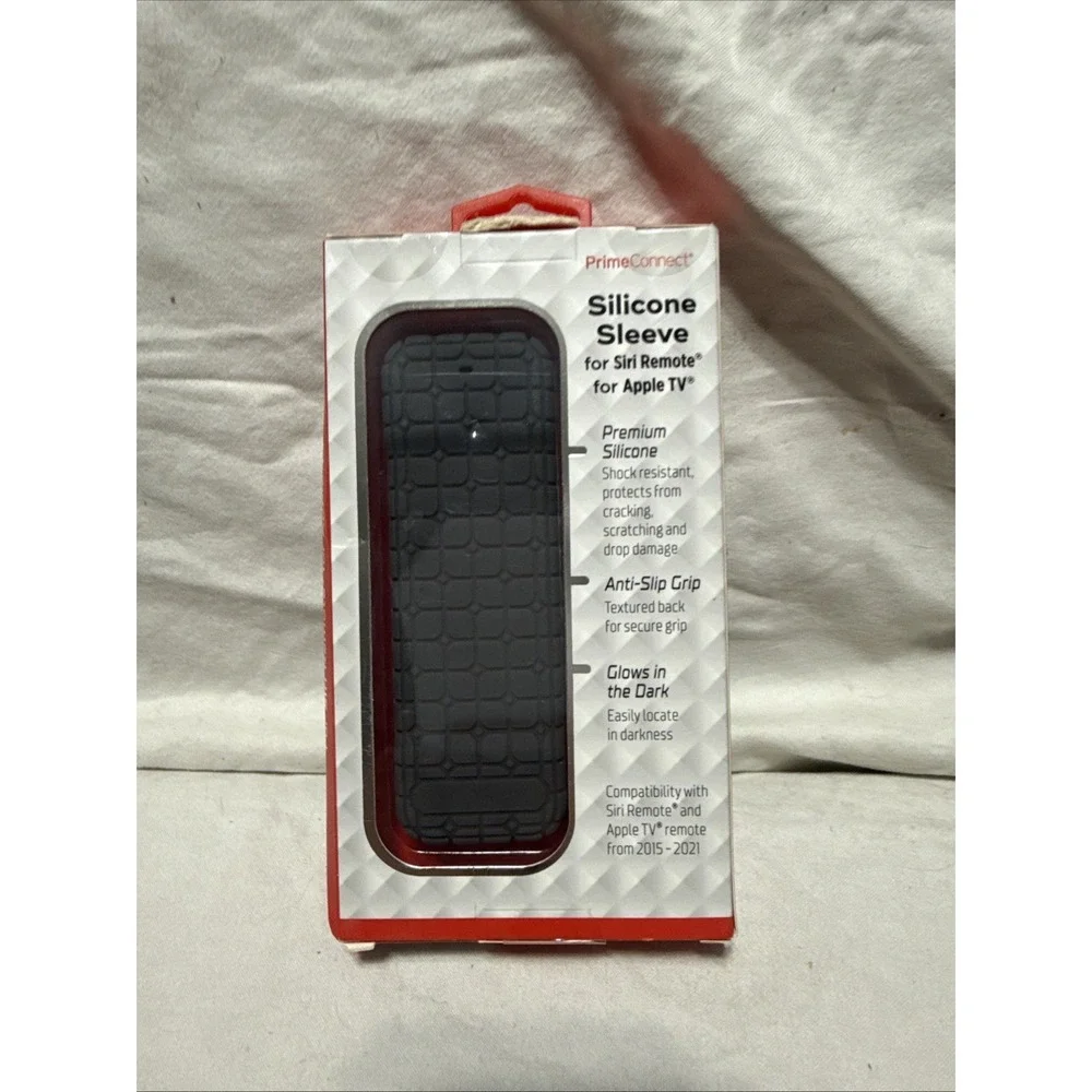 PrimeConnect Silicone Sleeve Siri Remote‎ For Apple Tv , Black Glow In The Dark